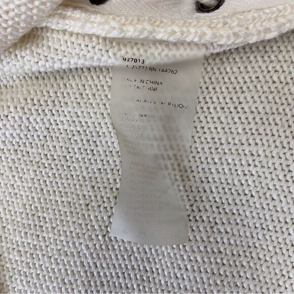 DEX off white knit sweater lace-up details small-medium cream sweater - Picture 5 of 11